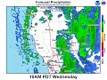 Forecast Timing of Precipitation for Wednesday March 11th, 2015