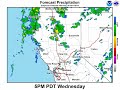 Forecast Timing of Precipitation for Wednesday March 11th, 2015