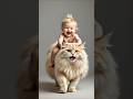 baby is sitting on the cat 😺#cat #cartoon #catshorts #catreel #baby #kids #views #aivedio #funnyshor