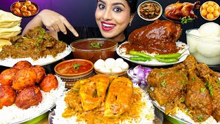 ASMR Eating Spicy Whole Chicken Curry,Kaleji Masala,Fish Curry,Egg Tawa Fry,Rice ASMR Eating Mukbang