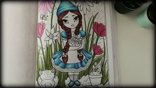 IMPROMTU ADULT COLOR & CHAT - Working on a Hannah Lynn Page (Garden Gnome from Mythical Maidens)