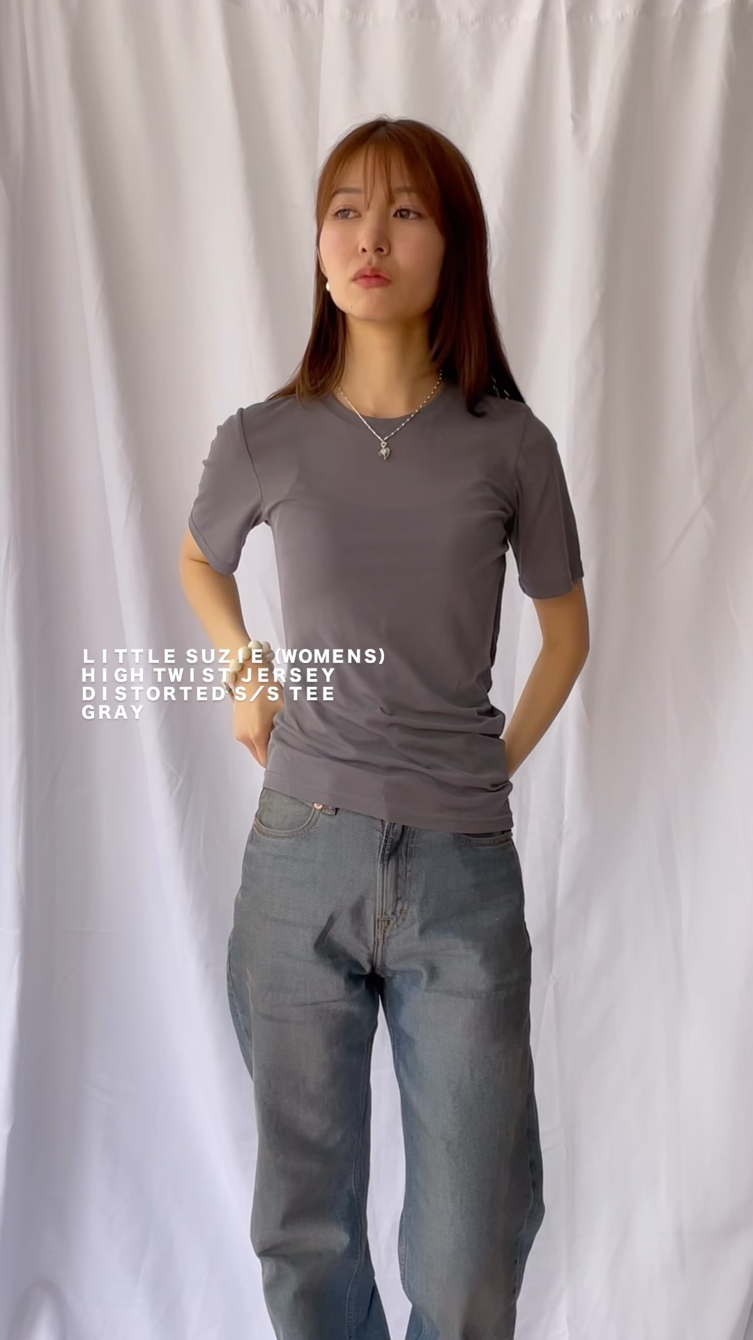 LITTLE $UZIE(リトルスージー)】HIGH TWIST JERSEY DISTORTED S/S TEE