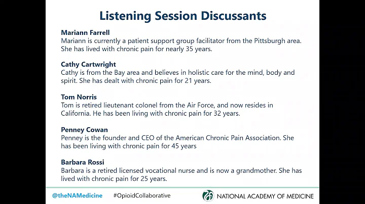 Living with Chronic Pain: Perspectives from Persons with Lived Experience (NAM Opioid Collaborative)