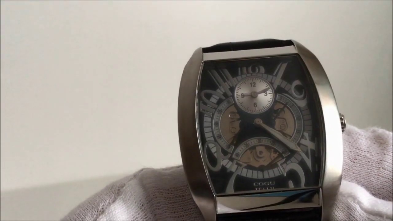 COGU AUTOMATIC WATCH / DUAL-TIMES , 3 second hands of a wacth