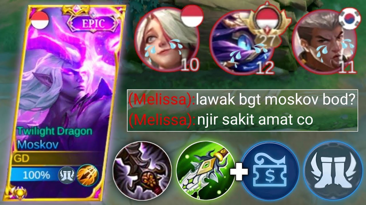 SESAKIT INI TERNYATA MOSKOV BLADE OF DESPAIR!! NEW BEST BUILD & EMBLEM | TOP GLOBAL MOSKOV - MLBB
