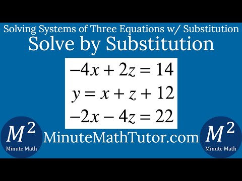 Solve -4x+2z=14, y=x+z+12,