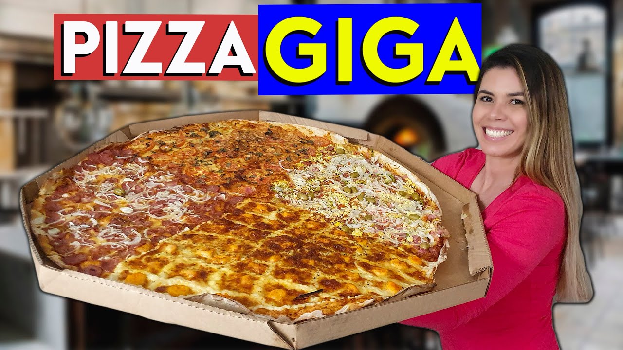 Compramos uma pizza gigante! #pizzagigante #pizza90cm #noventao #pizza