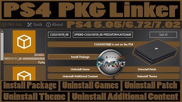 PS4 PKG Linker | Install Package | Uninstall Games | Uninstall Patch | Uninstall Theme