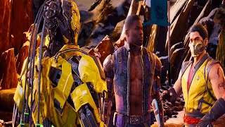 MK1 Scorpion meets Cyber Cyrax Scene 4K HD - MORTAL KOMBAT ONSLAUGHT