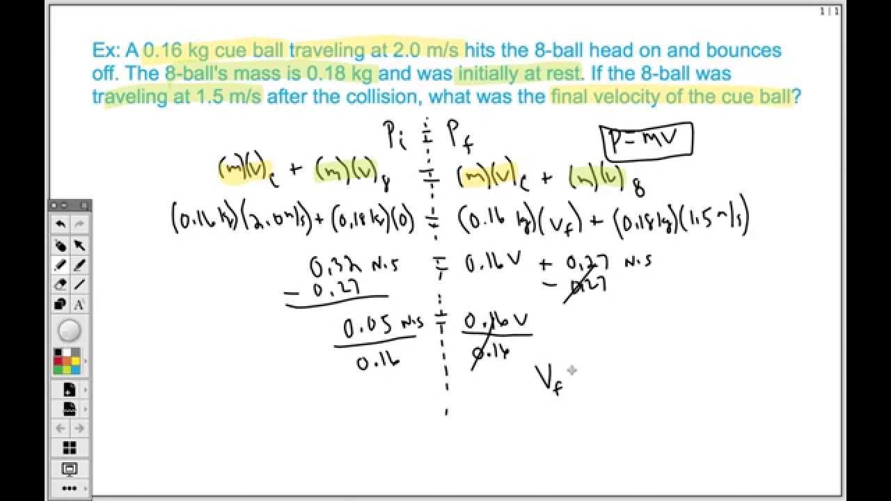 momentum problem solving with solution