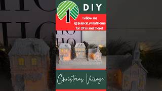 Dollar Tree DIY Lighted Christmas Snowy Village 🎄 #dollartree #dollartreediy #christmasdiy