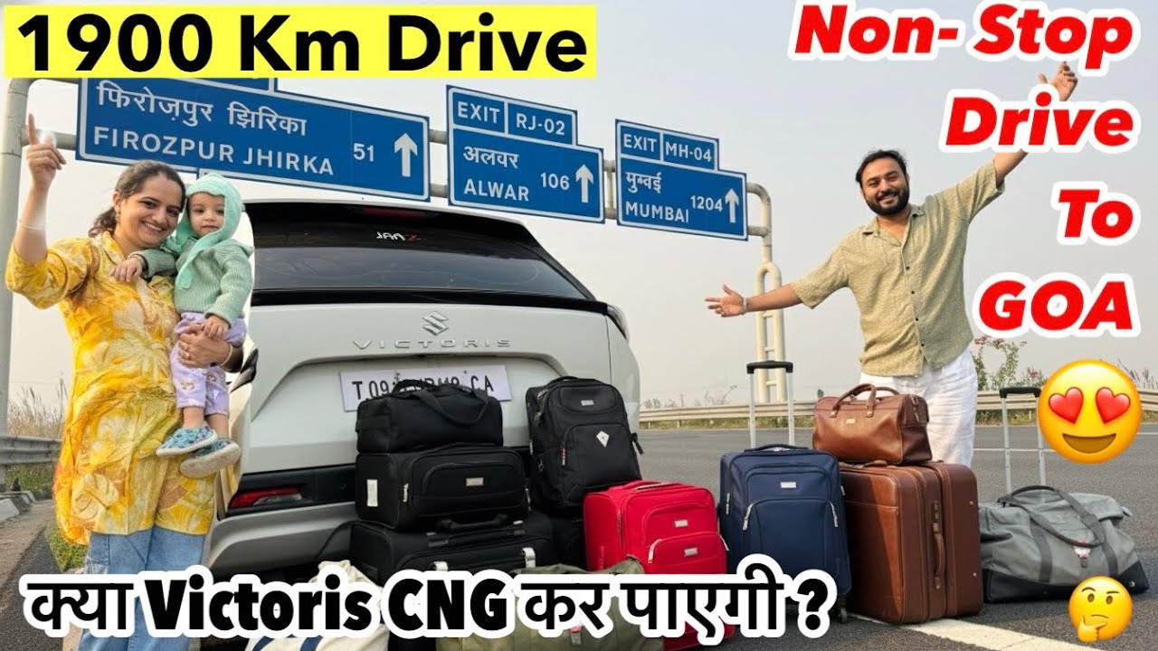 Non-Stop DRIVE to GOA in Our Victoris 🚗💨 | Couple Road Trip Vibes 😍🌴