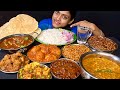 Dal chawal aloo dum chole bhature rajma curry matar paneer soyabean curry blackbean noodles eating