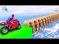 Spider_Man on Moto Parkour over Elephant الرجل العنكبوت باركور فوق الفيل