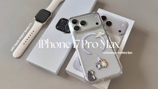 Iphone 17 Pro Max 2Tb Silver Unboxing With Apple Watch Series 11 Iphone Battery Tips