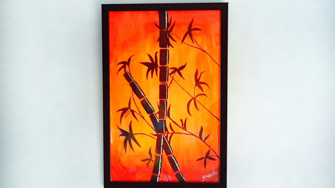 Easy acrylic painting of bamboo tree YouTube
