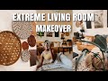 EXTREME LIVING ROOM MAKEOVER! | DIY home bohemian decor!