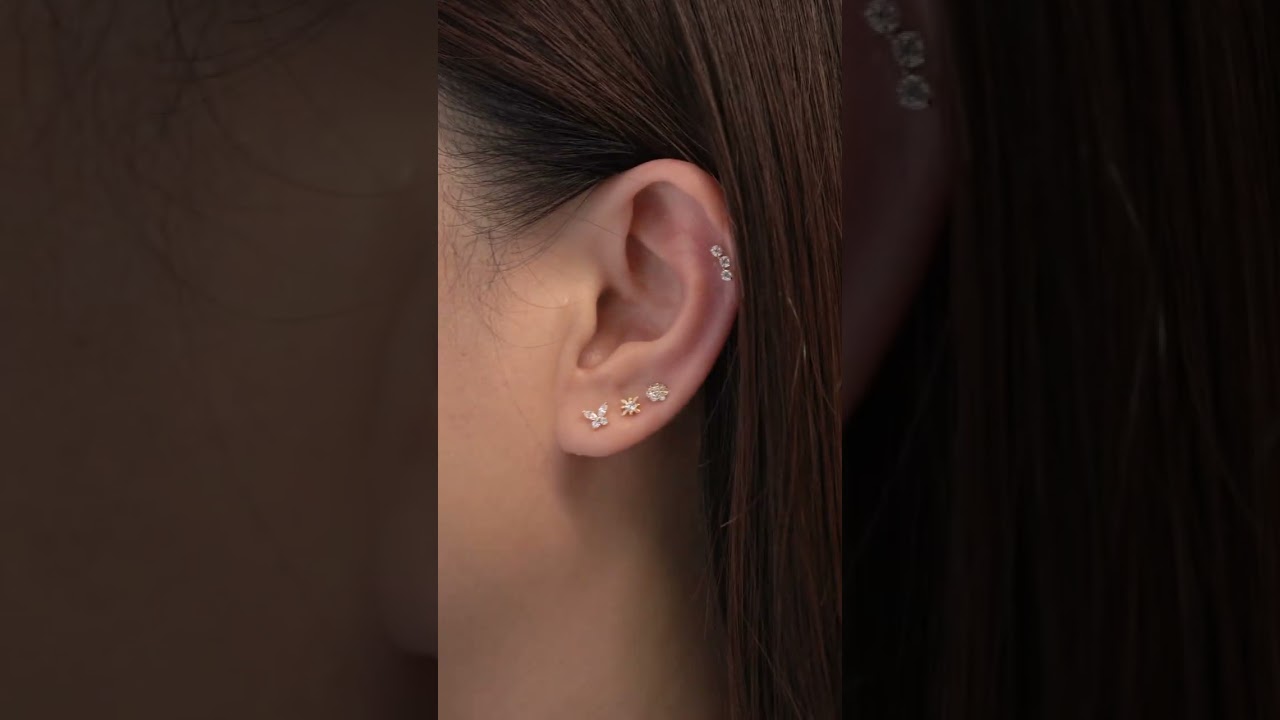 Dainty 14K Gold Stud Earrings | Minimalist & Hypoallergenic Jewelry