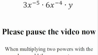 Multiplying Powers with the Same Base
