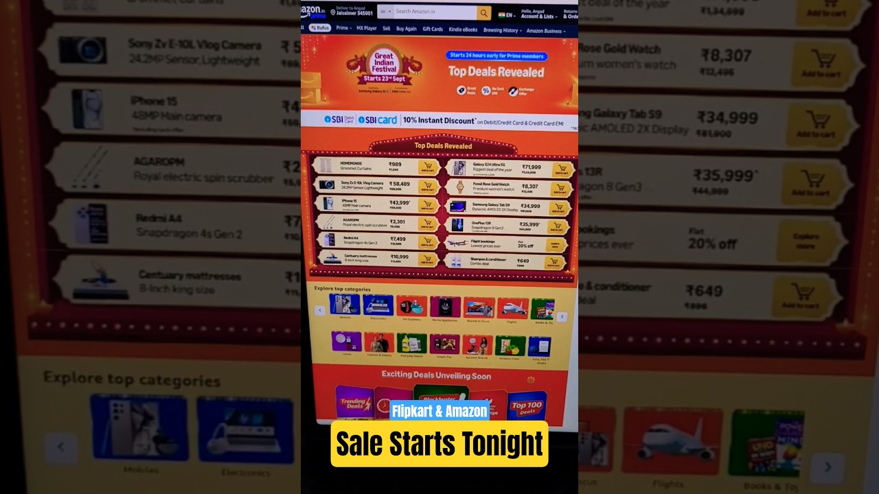 Распродажа Flipkart Big Billion Days и Amazon Great Indian Festival 2025 | 22 сентября для участн...