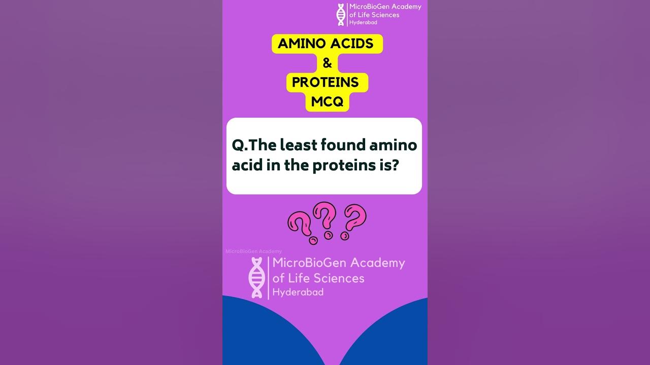 Amino acid and Proteins MCQ 20 biochemistry biotechnology 