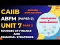 CAIIB ABFM Unit 7 Part 2 Sources of Finance and Financial Strategies In English