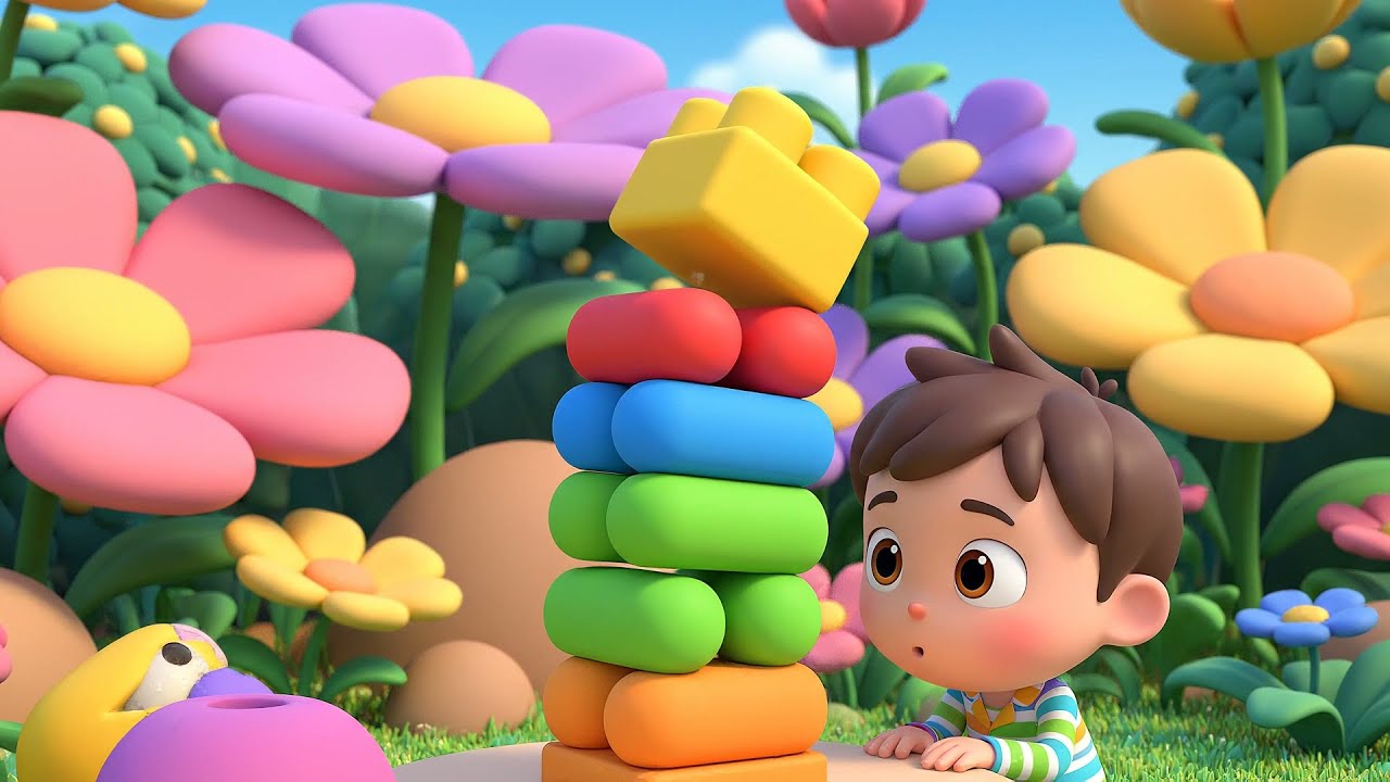 Eight Little Blocks Stack Stack Stack | Nursery Rhymes for Kids & Baby Songs