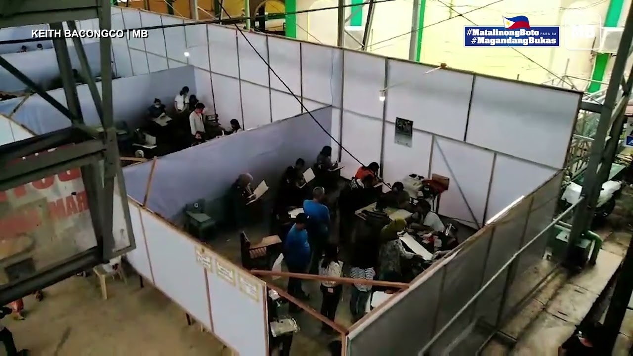 Residents troop at a makeshift voting precinct in Davao City