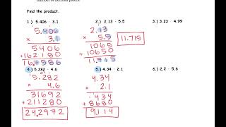 Multiplying Decimals Notes