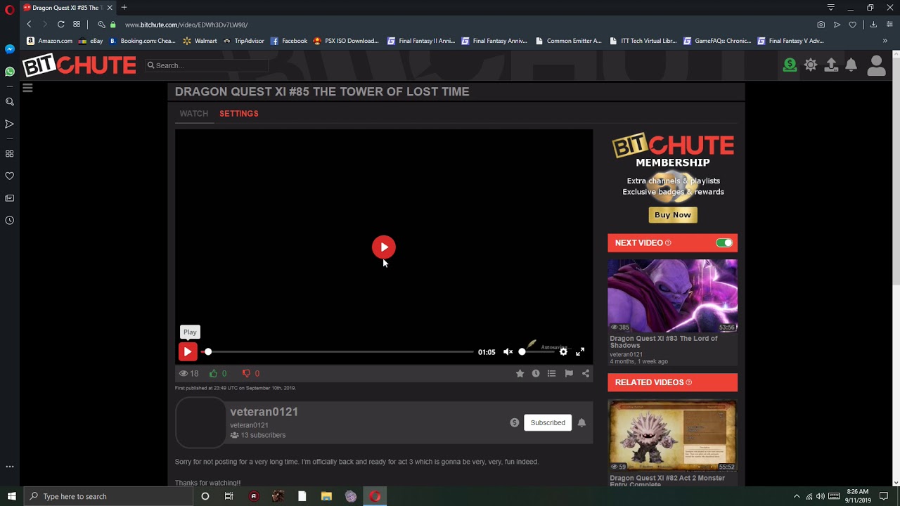 Dragon Quest XI #85 The Tower of Lost Time (Bitchute)