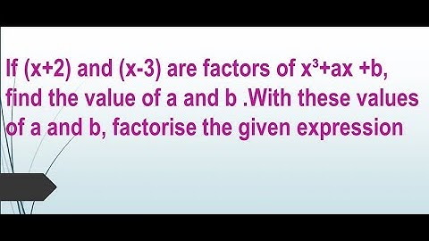 Find a and b if (x+2) and (x-3) are Factors of x³+ax+b"  #MathsTricks #AlgebraHacks #PolynomialSol