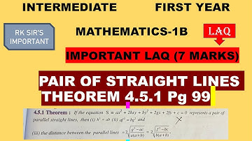 INTER 1B PAIR OF STRAIGHT LINES THEOREM-DISTANCE BETWEEN PARALLEL LINES