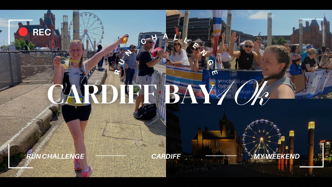 CARDIFF BAY 10k: 5/12 UK run challenge | SOLO TRAVEL AND RUN VLOG