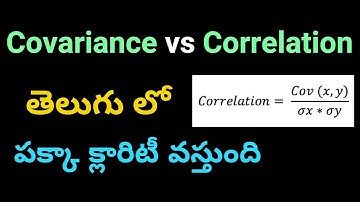 Lecture 13 - Covariance vs Correlation in Telugu || Statistics in Telugu || Machine Learning