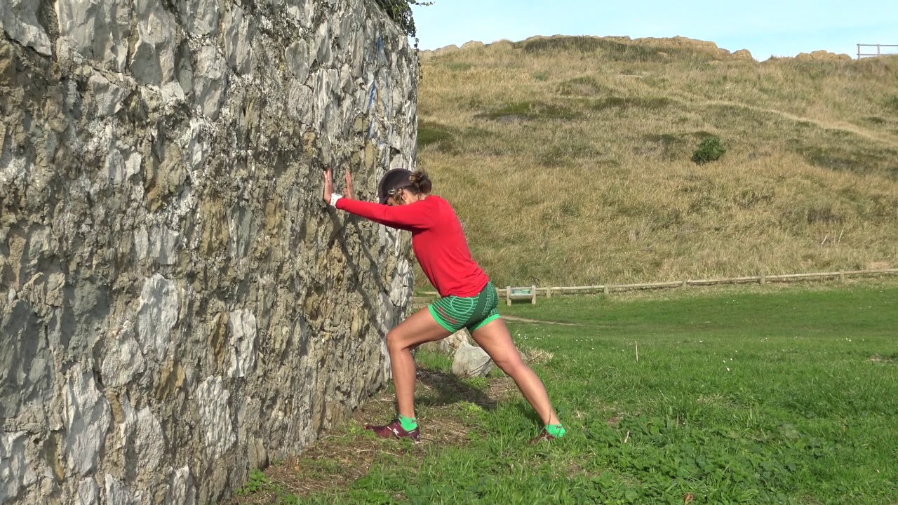 running Estiramiento gemelo
