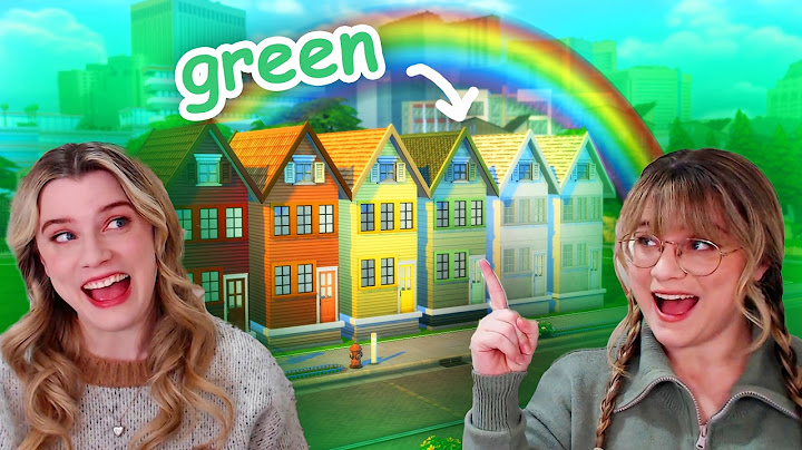 can we build a GREEN townhouse in the sims 4? | rainbow townhouses pt 4