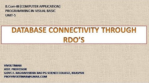 Database connectivity through RDO