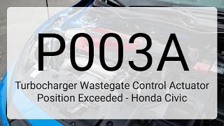 DTC P003A: Turbocharger Wastegate Control Actuator Position Exceeded - Honda Civic