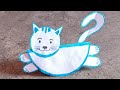 How to make easy paper catpaper craft easycute paper catmoving paper cat