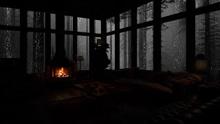 Cozy Cabin Space With Soft Rain Sounds  Relaxing Rain And Fireplace Sounds