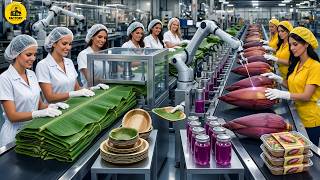 Inside the Largest High-Tech Banana Factory: How Leaves &amp; Blossoms Are Processed (Full Process)