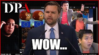 Unrelated Random Asian reacts to JD Vance lecture Europeans about how Democracy works - DPA Reacts