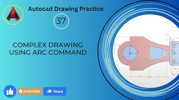 Autocad Drawing Practice 37: complex drawing using arc command