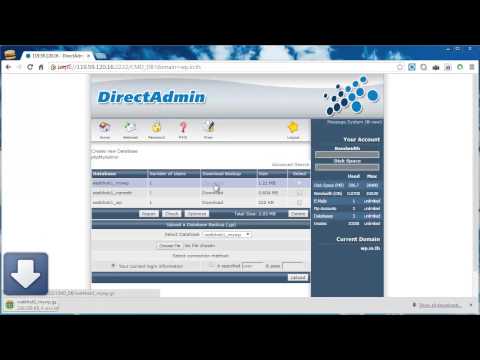DirectAdmin สำรองและคืนข้อมูล MySQL