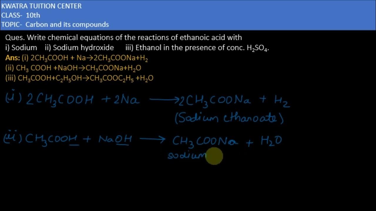 25 Write Chemical Equations Of The Reactions Of Ethanoic Acid With 1 25-write-chemical-equations-of-the-reactions-of-ethanoic-acid-with-1