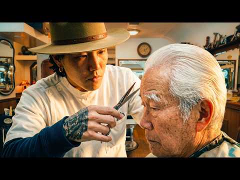 💈 Korean Barber Jimmy Surprises Old-School Japanese Barber Mr. Shimomae With A Haircut!