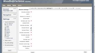 Restore a course in Moodle 2.4