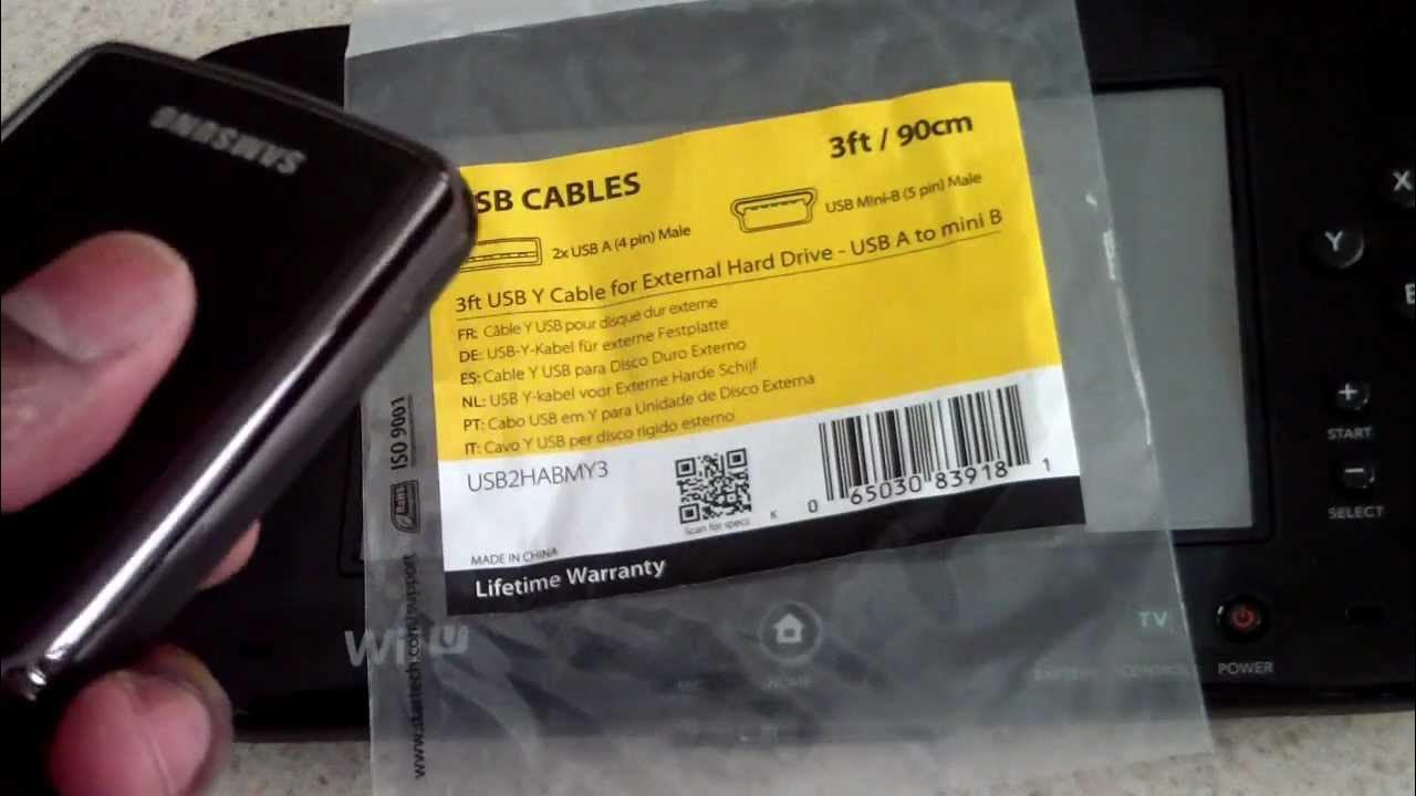 WII U EXTERNAL HARD DRIVE ISSUES Y CABLE FIX AND GAME SIZE INFO YouTube