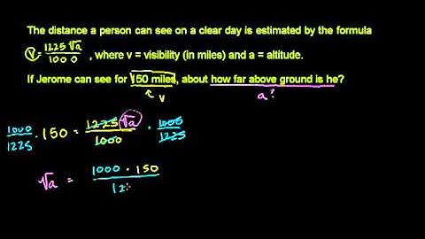 Applying Radical Equations 1