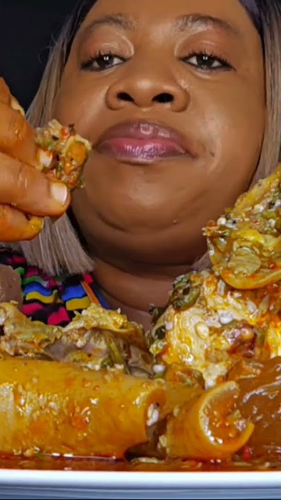 Asmr mukbang spicy Okokro andp fufu